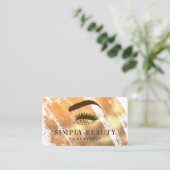 Chic Glam Gold Brushstroke Eyelid Beauty Visitekaartje (Staand voorkant)