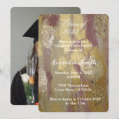 Chic Glam Gold Clay Roze Afstuderen Uw foto Kaart (Voorkant / Achterkant)