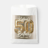 Chic Glam Gold en Diamond accenten 50e verjaardag Bedankzakje (Voorkant)