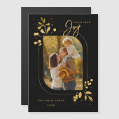 Chic Glam Gold laat Joy Calligrafie Foto (Voorkant / Achterkant)