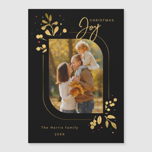 Chic Glam Gold laat Joy Calligrafie Foto (Voorkant)