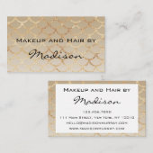 Chic & Glam Gold Mermaid Glitter Makeup Artist Visitekaartje (Voorkant / Achterkant)