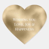 Chic Glam Goud  Hart Sticker (Voorkant)