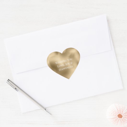 Chic Glam Goud  Hart Sticker (Envelop)