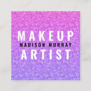 Chic Glam Lila Paars Glitter Ombre Makeup Artiest Vierkante Visitekaartje