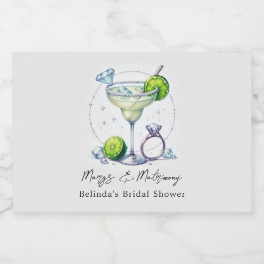Chic Glam Margaritas en het Vrijgezellenfeest van Sparkling Wijnetiket (Enkel label)