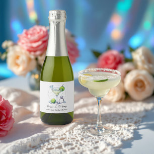Chic Glam Margaritas en Huwelijk Bruidsfeest Sparkling Wijnetiket