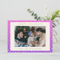 Chic Glam Paars Goud Stippen Personalized Foto