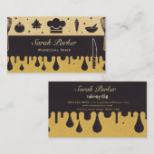 Chic glam Personal Chef Catering Goud Visitekaartje (Voorkant / Achterkant)