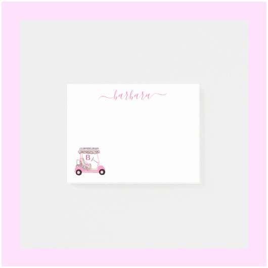 Chic Glam Personalized Golf Gal Golf Cart Post-it® Notes