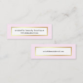Chic Glam Pink en Faux Gold Mini Visitekaartje (Voorkant / Achterkant)