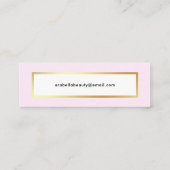 Chic Glam Pink en Faux Gold Mini Visitekaartje (Achterkant)