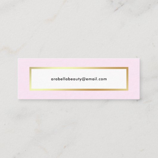 Chic Glam Pink en Faux Gold Mini Visitekaartje (Achterkant)
