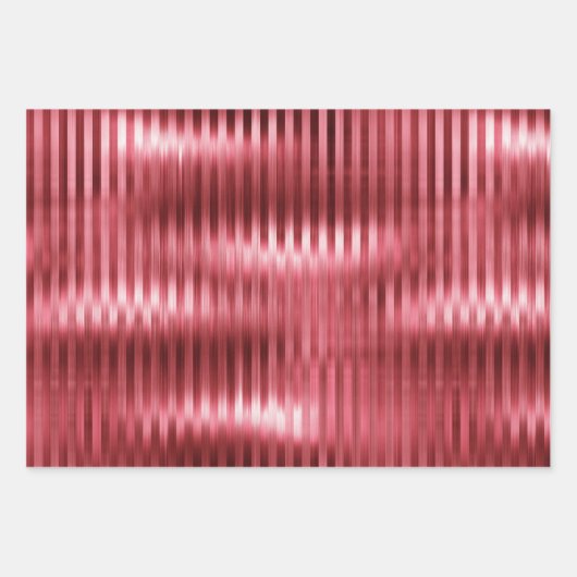 Chic Glam Red Glitter Stripes Inpakpapier Vel (Voorkant 3)