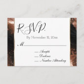 Chic Glam Roos Gold Black Wedding RSVP Informatiekaartje (Voorkant)