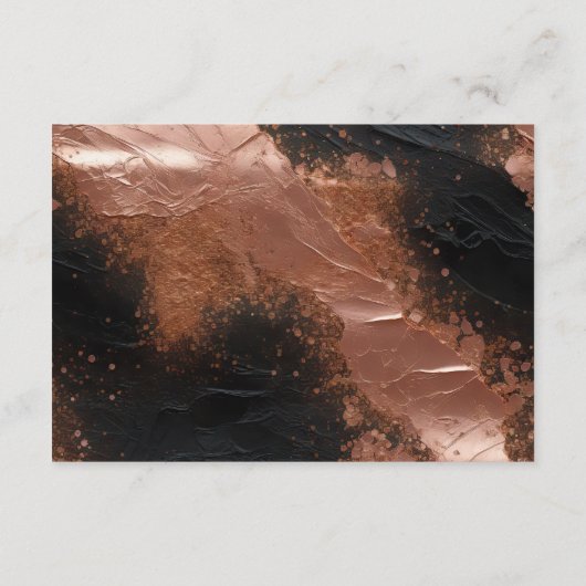 Chic Glam Roos Gold Black Wedding RSVP Informatiekaartje (Achterkant)