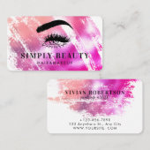 Chic Glam Roze penseelstreek Eyelid Beauty Visitekaartje (Voorkant / Achterkant)