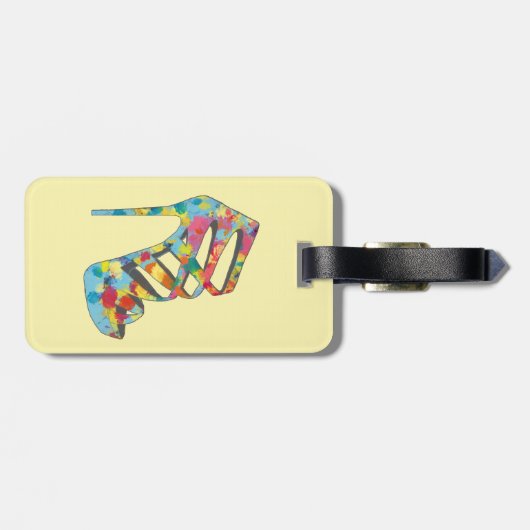 Chic Glam  Rozen Aqua High Hiel Shoe Bagagelabel (Achterkant horizontaal)