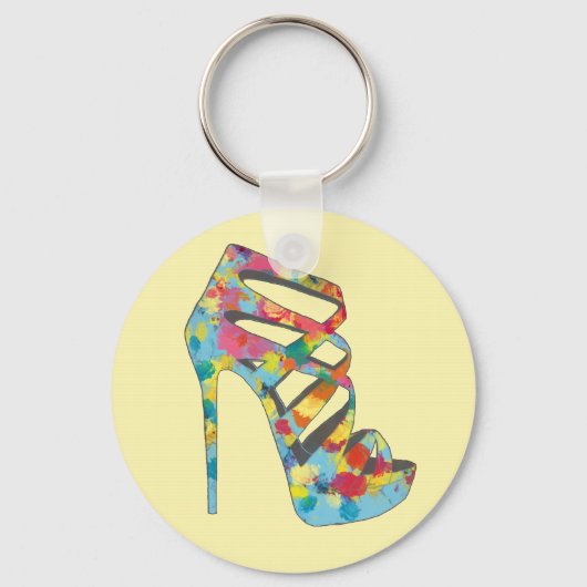 Chic Glam  Rozen Aqua High Hiel Shoe Sleutelhanger (Voorkant)