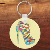 Chic Glam  Rozen Aqua High Hiel Shoe Sleutelhanger (Voorkant)