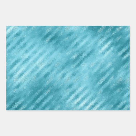 Chic Glam Turquoise Aqua Blue Inpakpapier Vel (Voorkant 2)