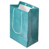 Chic Glam Turquoise Aqua Blue Medium Cadeauzakje (Voorkant Gekanteld)