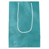 Chic Glam Turquoise Aqua Blue Medium Cadeauzakje (Achterkant)