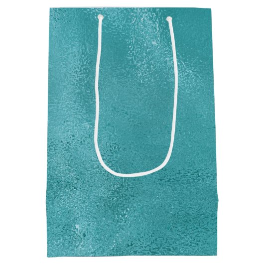 Chic Glam Turquoise Aqua Blue Medium Cadeauzakje (Achterkant)