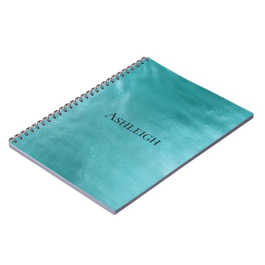Chic Glam Turquoise Aqua Blue Notitieboek (Linkerzijde)