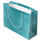 Chic Glam Turquoise Aqua Blue Verjaardag Groot Cadeauzakje (Achterkant Gekanteld)
