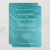 Chic Glam Turquoise Aqua Blue Wedding Kaart (Voorkant / Achterkant)