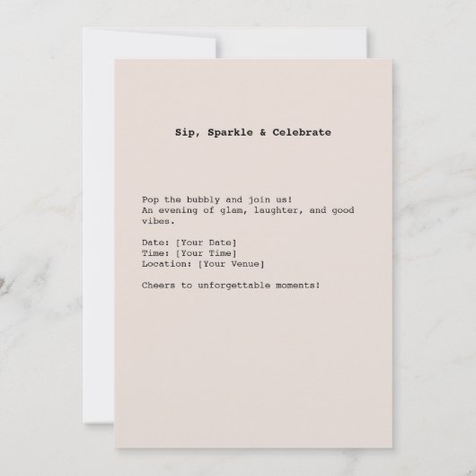 Chic Glam Wine Vibes Kaart (Achterkant)