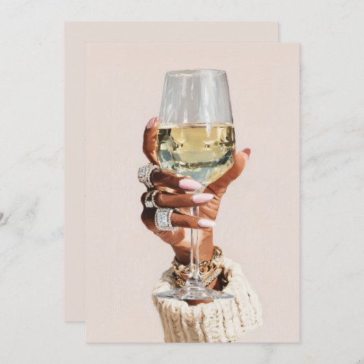 Chic Glam Wine Vibes Kaart (Voorkant / Achterkant)