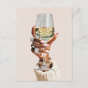 Chic Glam Wine Vibes Uitnodiging Briefkaart