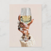Chic Glam Wine Vibes Uitnodiging Briefkaart (Voorkant)
