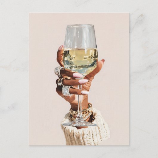 Chic Glam Wine Vibes Uitnodiging Briefkaart (Voorkant)