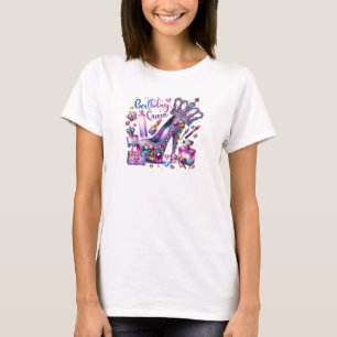 Chic glamour diamant hoge hak verjaardag koningin t-shirt