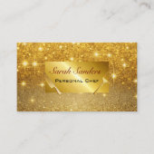 Chic glamour Personal Chef Catering Gouden Glitter Visitekaartje (Voorkant)