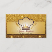 Chic glamour Personal Chef Catering Gouden Glitter Visitekaartje (Voorkant)