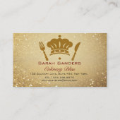 Chic glamour Personal Chef Catering Gouden Glitter Visitekaartje (Achterkant)