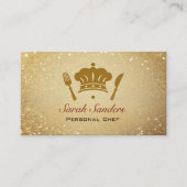 Chic glamour Personal Chef Catering Gouden Glitter Visitekaartje (Voorkant)