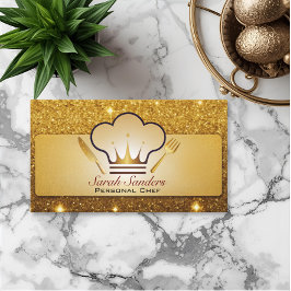 Chic glamour Personal Chef Catering Gouden Glitter Visitekaartje