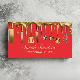 Chic glamour Personal Chef Catering Gouden Glitter Visitekaartje