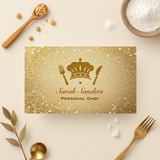 Chic glamour Personal Chef Catering Gouden Glitter Visitekaartje