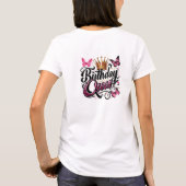 Chic glamour roze glitter verjaardag koningin t-shirt (Achterkant)