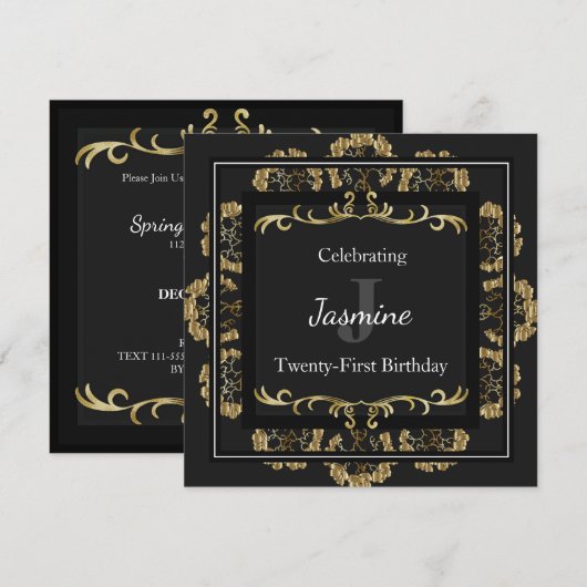 Chic Glamoureuze uitnodiging van vrijdag (Voorkant / Achterkant)