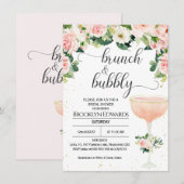 Chic Glass Brunch Bubble Bridal Shower Invitation Kaart (Voorkant / Achterkant)