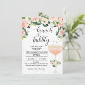Chic Glass Brunch Bubble Bridal Shower Invitation Kaart (Staand voorkant)