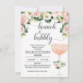 Chic Glass Brunch Bubble Bridal Shower Invitation Kaart (Voorkant)