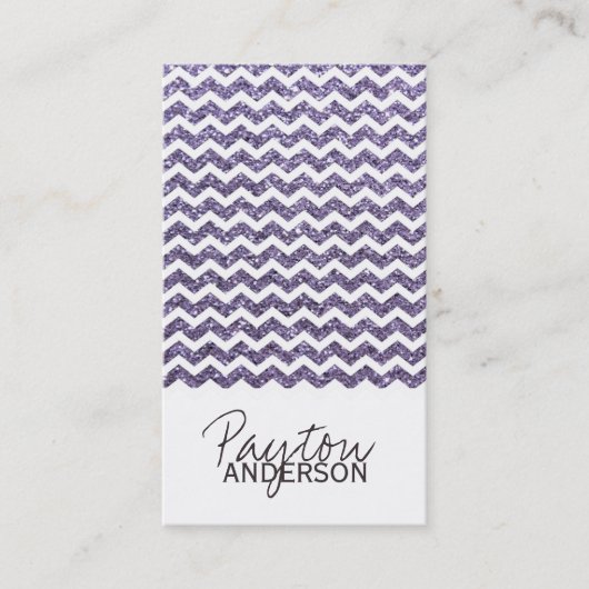 Chic Glitter Chevron-visitekaartje Visitekaartje (Voorkant)